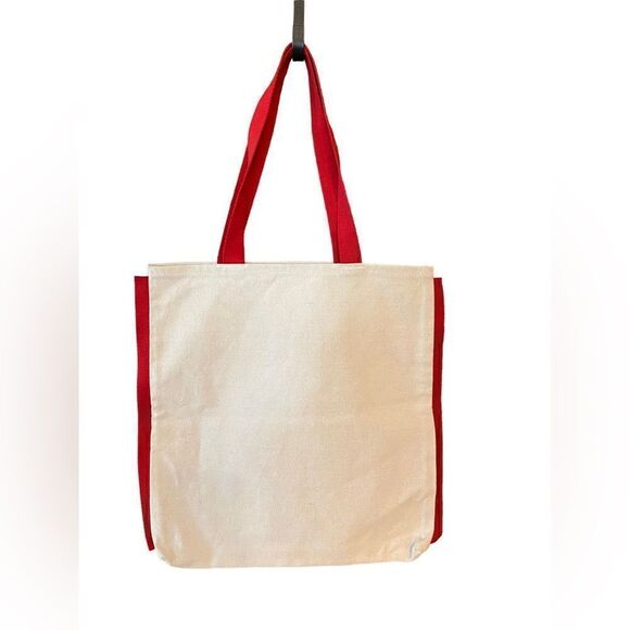 Lancôme Paris Red Lipstick Lips Graphic Canvas Glamorous Tote Bag - Picture 2 of 8